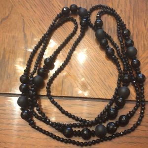 NEW 54” Genuine Faceted Onyx Bead Necklace